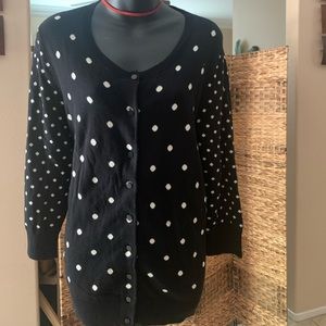 Polka dots 3/4 sleeve cardigan
